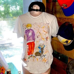 Original hand painted Anime Graphic T - MHA & HXH MASHUP